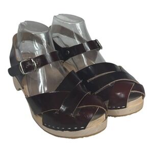 Kurier Clog Sandals Womens 39 US 8.5  Leather Wood Heel Portland Maine Shoes New